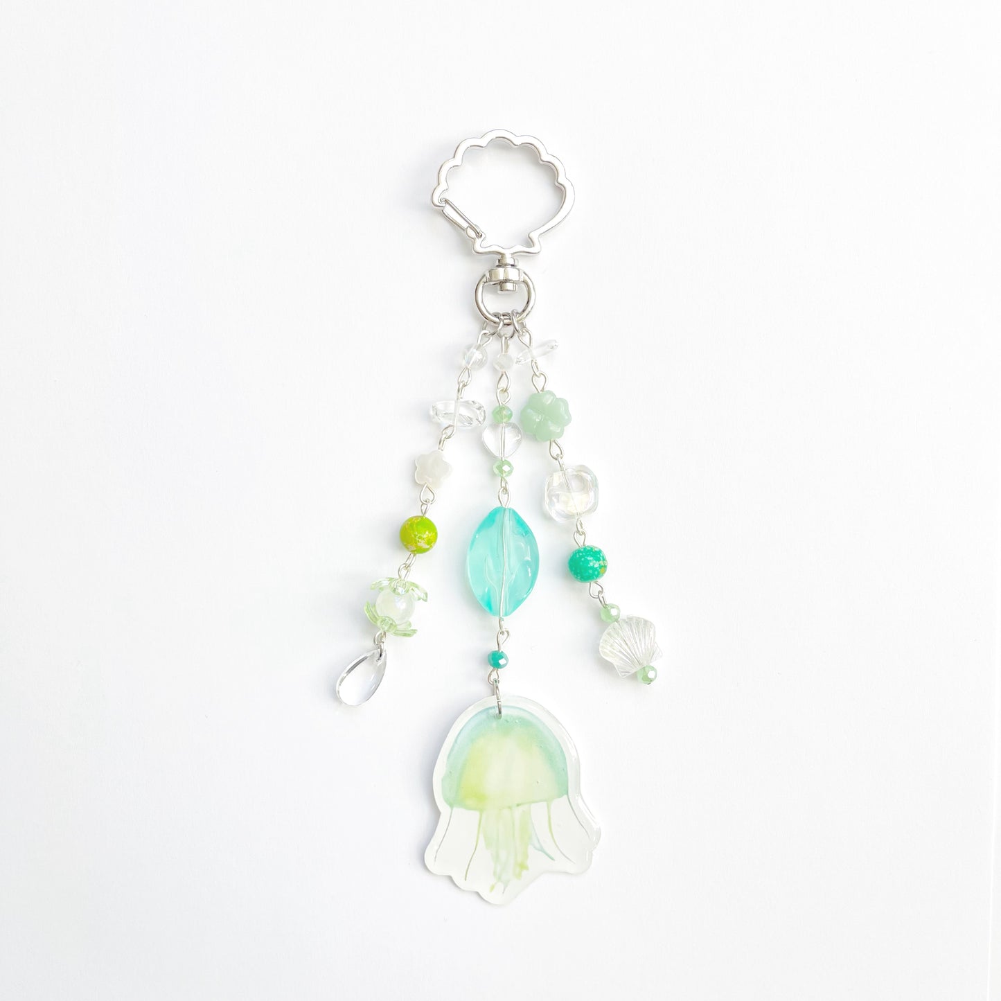 Green Jellyfish Keychain