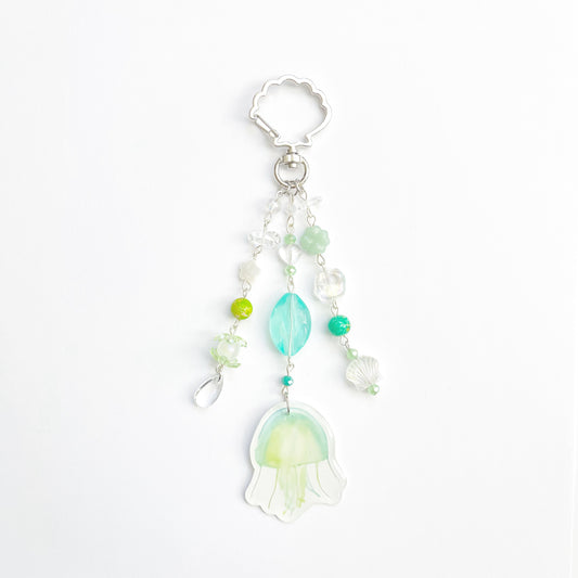 Green Jellyfish Keychain