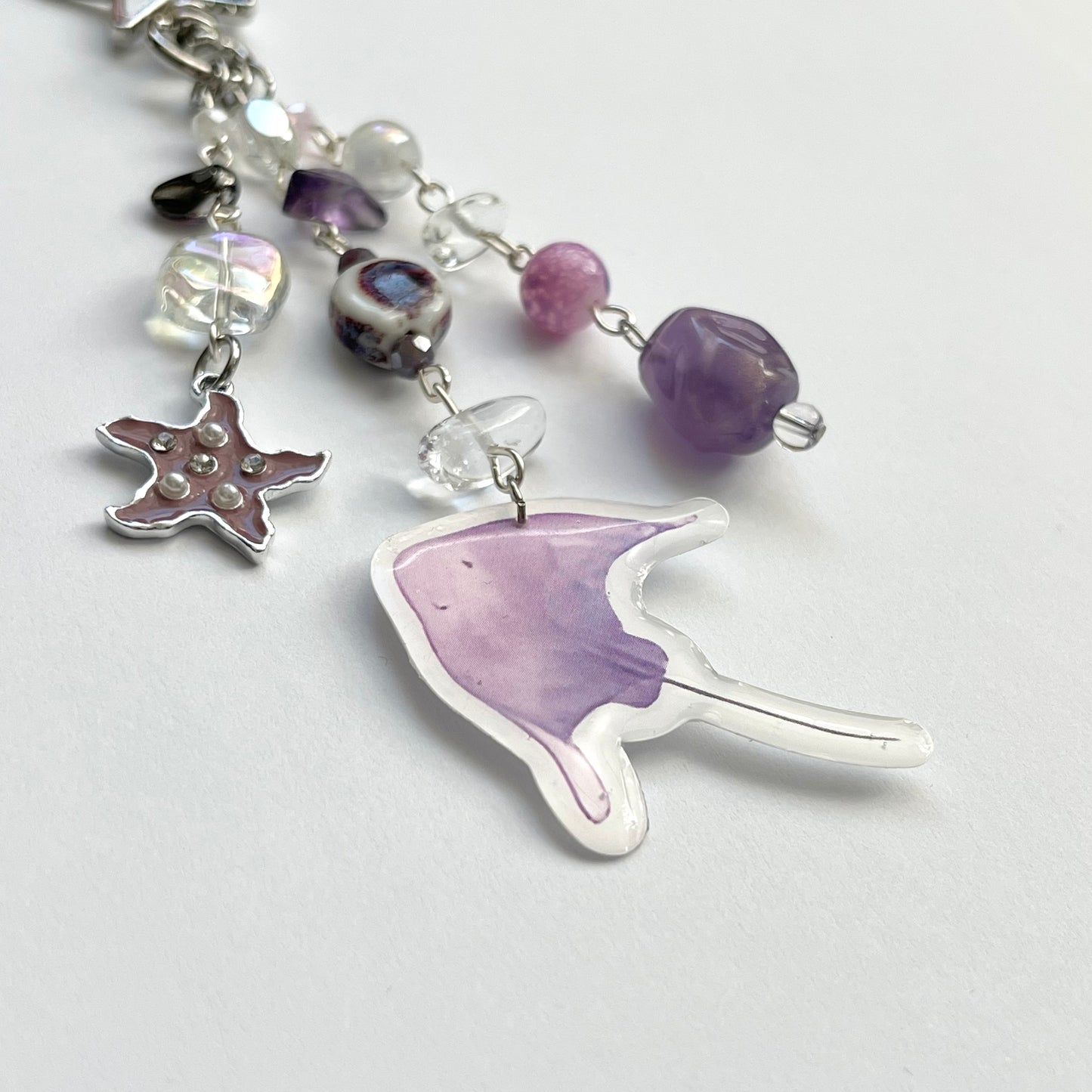 Purple Stingray Keychain