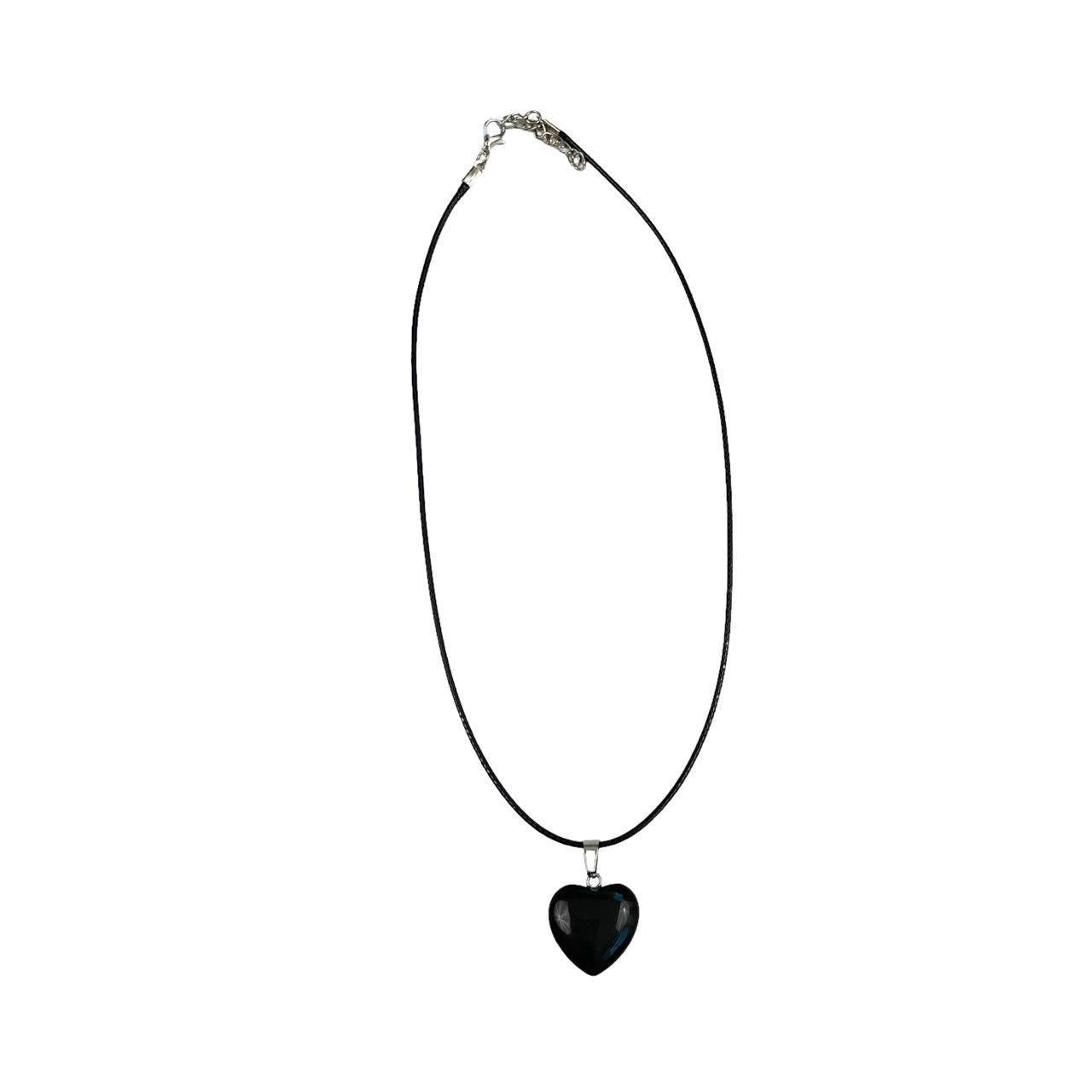 black glass heart necklace | y2k grunge necklace heart choker | black heart necklace | chunky puffy heart pendant necklace | 90’s emo choker