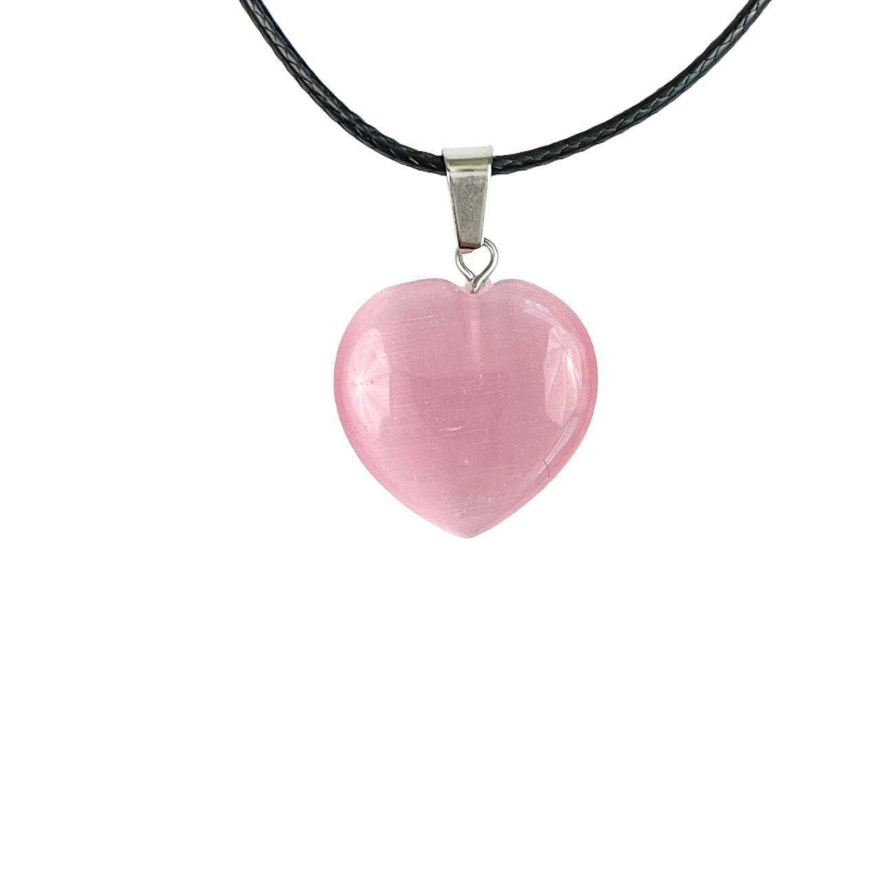 pink glass heart necklace | y2k grunge necklace heart choker | pink heart necklace | chunky puffy heart pendant necklace | 90’s emo necklace