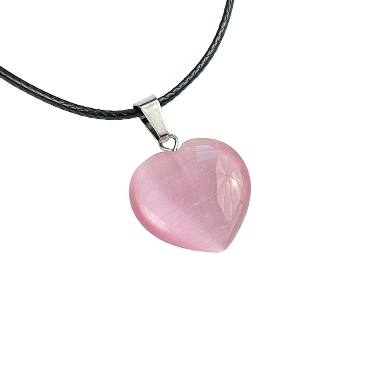 pink glass heart necklace | y2k grunge necklace heart choker | pink heart necklace | chunky puffy heart pendant necklace | 90’s emo necklace