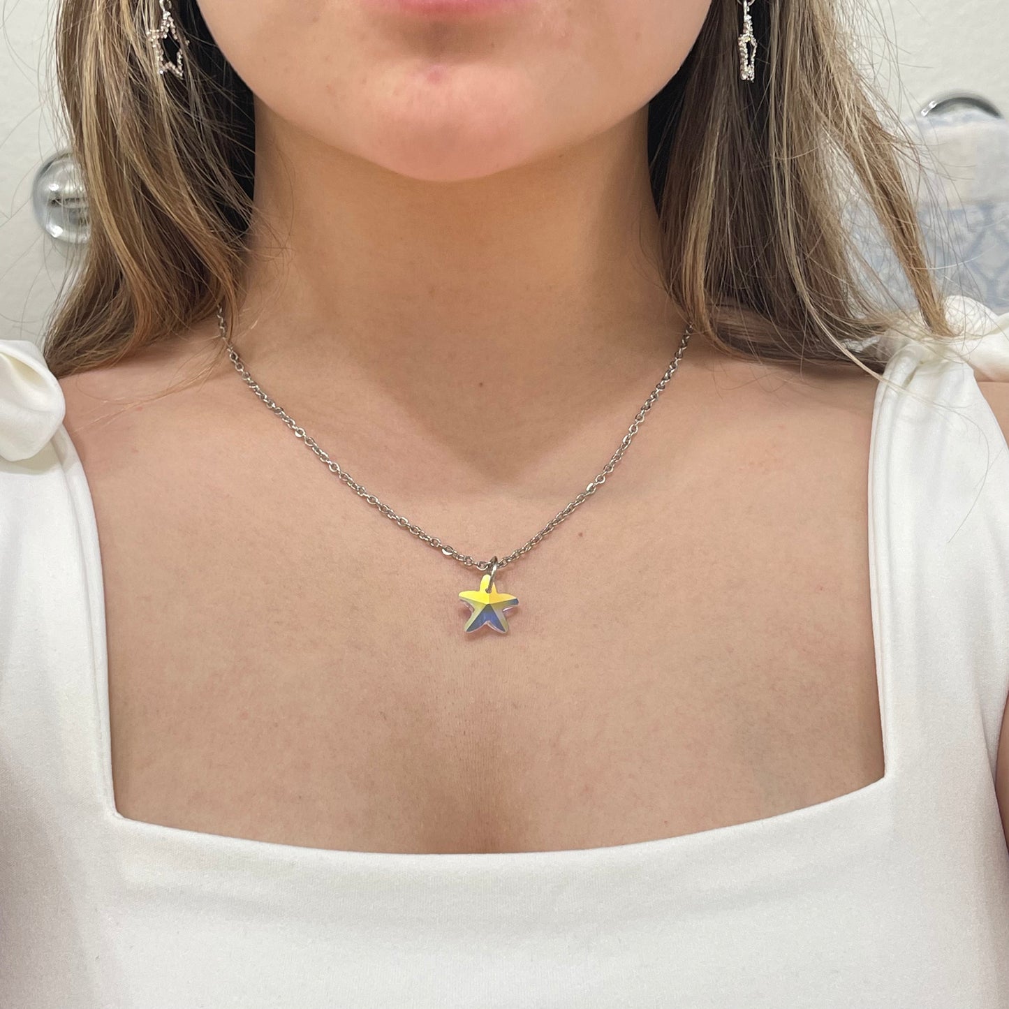 Iridescent Crystal Star Necklace