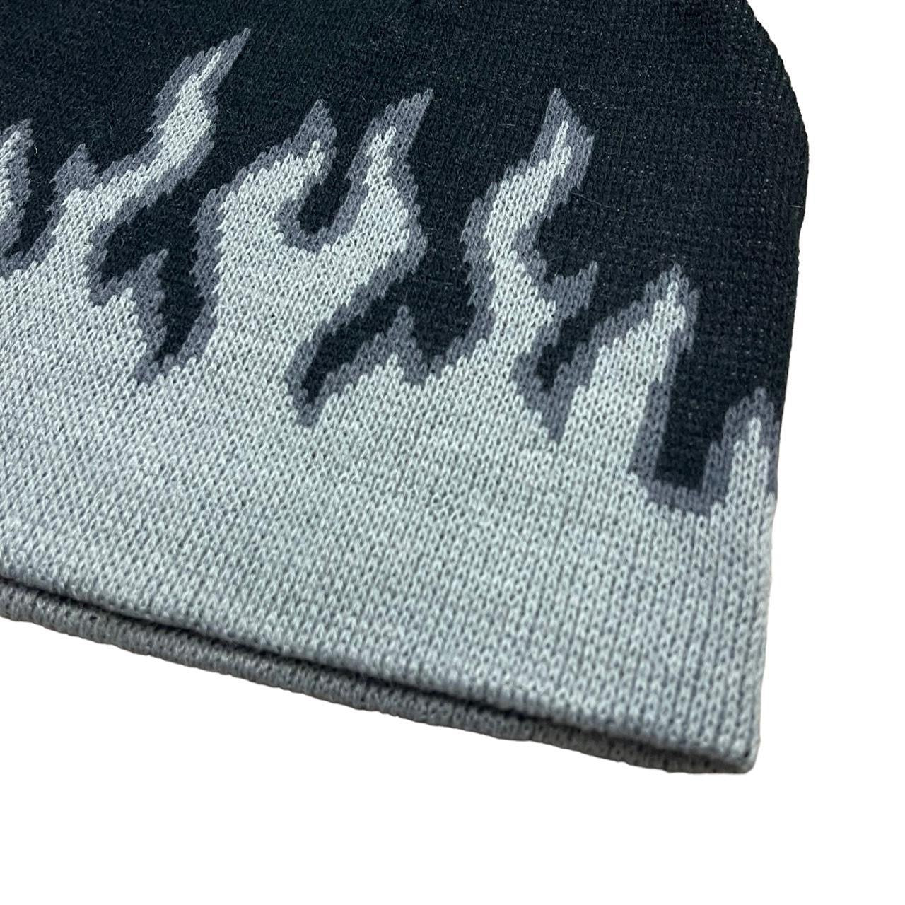 Black and Grey Flames Beanie