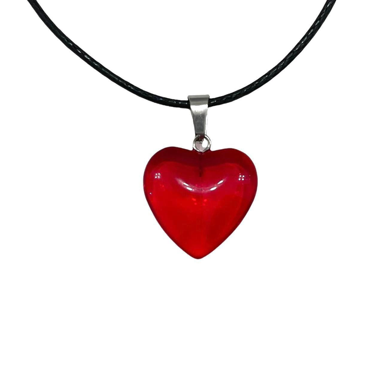 Red Glass Heart Necklace