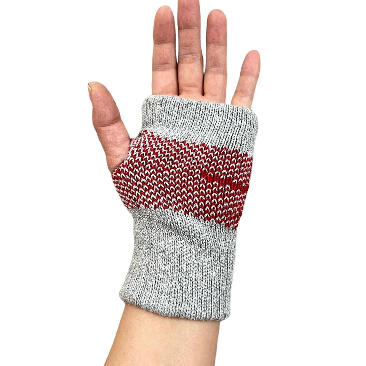 Grey and Red Star Gloves