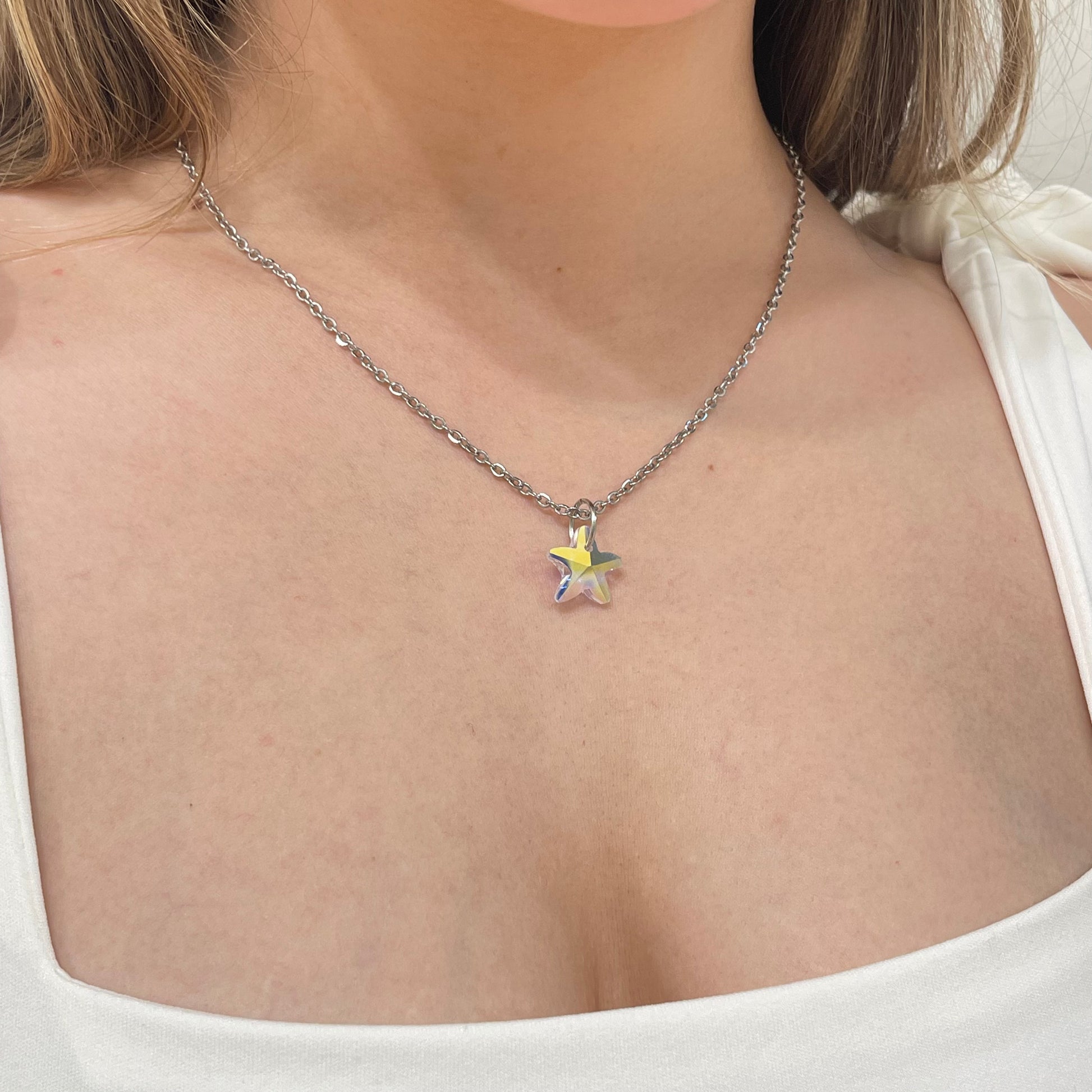 Iridescent Crystal Star Necklace