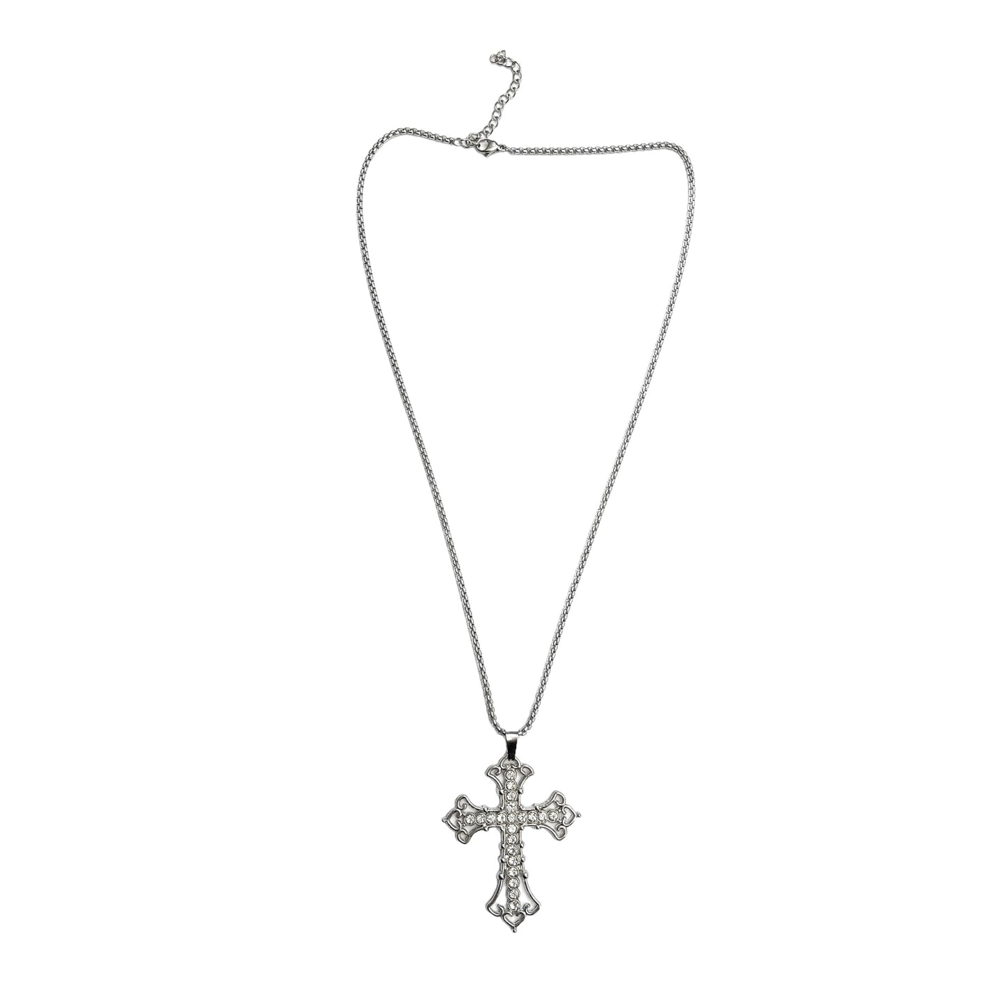 Large Rhinestone Cross Necklace – SHOP 866