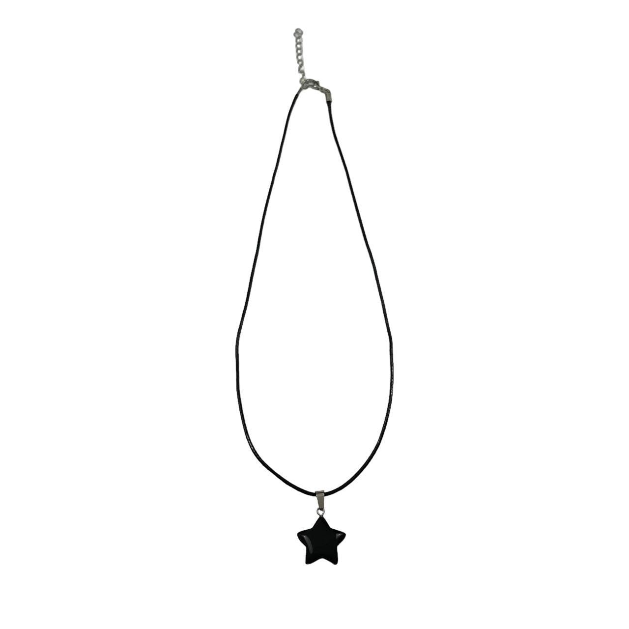 Black Glass Star Necklace