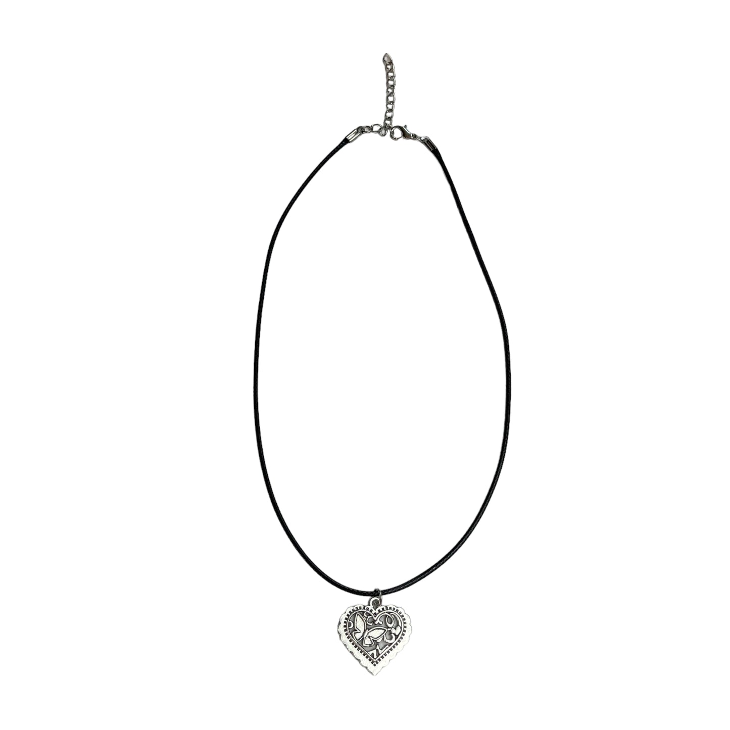 Butterfly Heart Corded Necklace